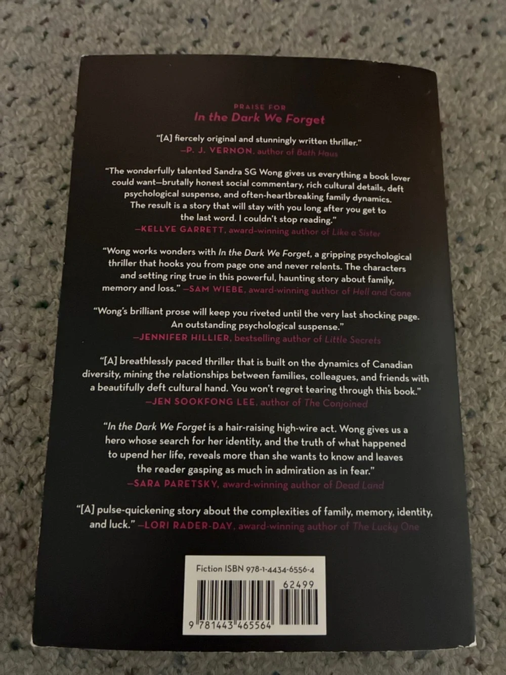 In the Dark We Forget by Sandra SG Wong - Dark Teal & Magenta Paperback - Picture 2 of 4